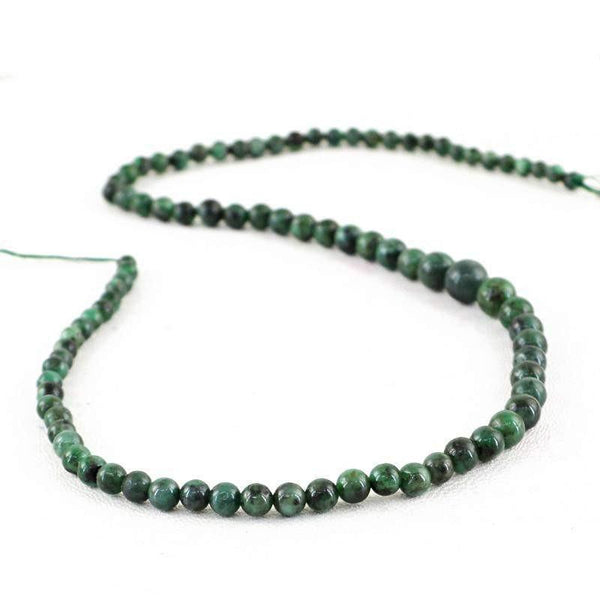 gemsmore:Natural Untreated Emerald Strand Round Shape Drilled Beads