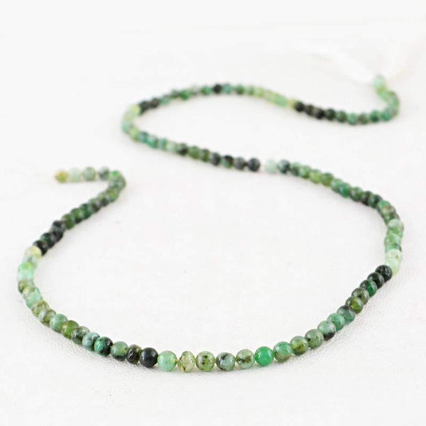 gemsmore:Natural Untreated Emerald Strand Round Shape Drilled Beads