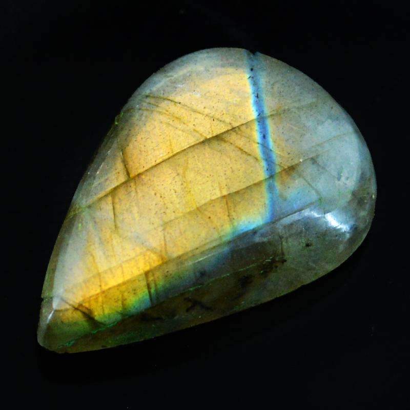 gemsmore:Natural Untreated Golden Flash Labradorite Gemstone Pear Shape