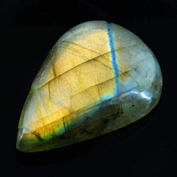 gemsmore:Natural Untreated Golden Flash Labradorite Gemstone Pear Shape