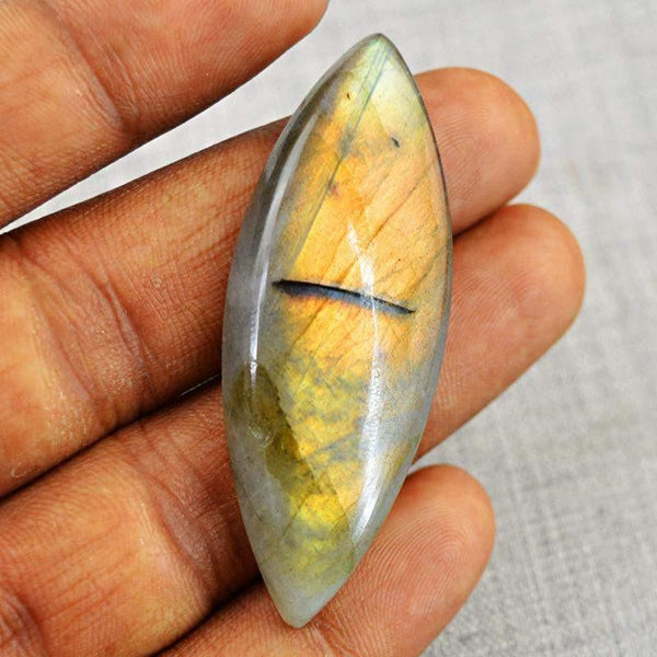 gemsmore:Natural Untreated Golden Flash Labradorite Gemstone