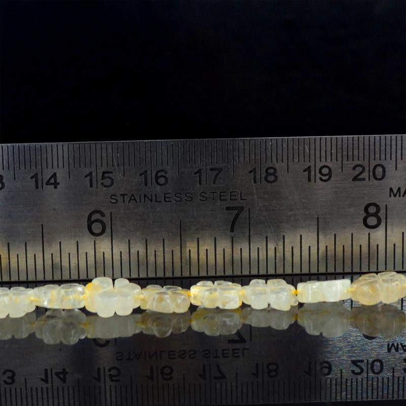 gemsmore:Natural Untreated Golden Rutile Quartz Beads Strand