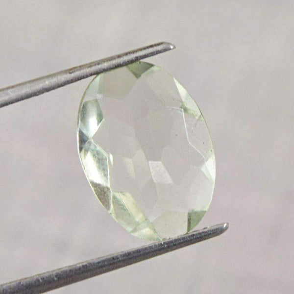 gemsmore:Natural Untreated Green Amethyst Gemstone Faceted Oval Shape