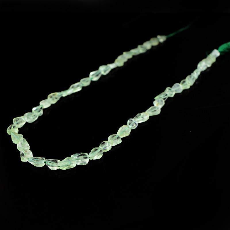gemsmore:Natural Untreated Green Aquamarine Pear Shape Beads Strand