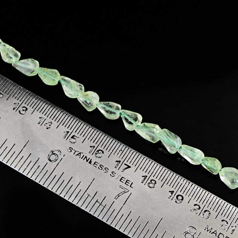 gemsmore:Natural Untreated Green Aquamarine Pear Shape Beads Strand