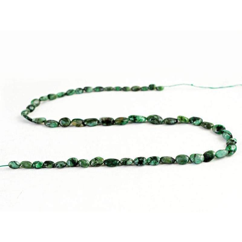 gemsmore:Natural Untreated Green Emerald Beads Strand