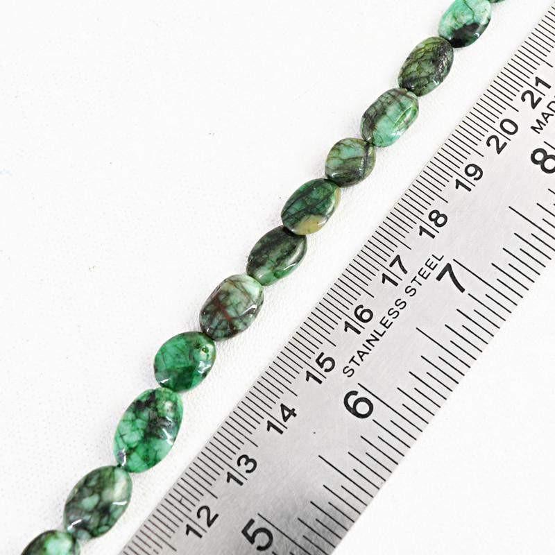 gemsmore:Natural Untreated Green Emerald Beads Strand