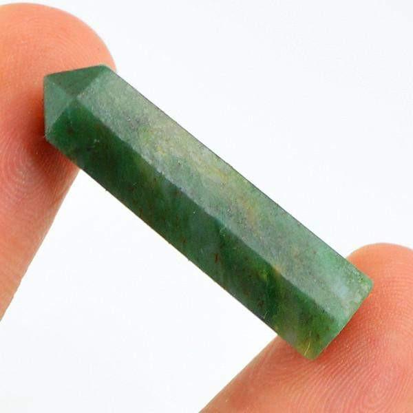 gemsmore:Natural Untreated Green Jade Meditation Healing Point