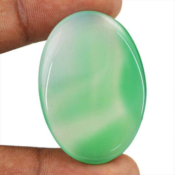 gemsmore:Natural Untreated Green Onyx Oval Shape Gemstone