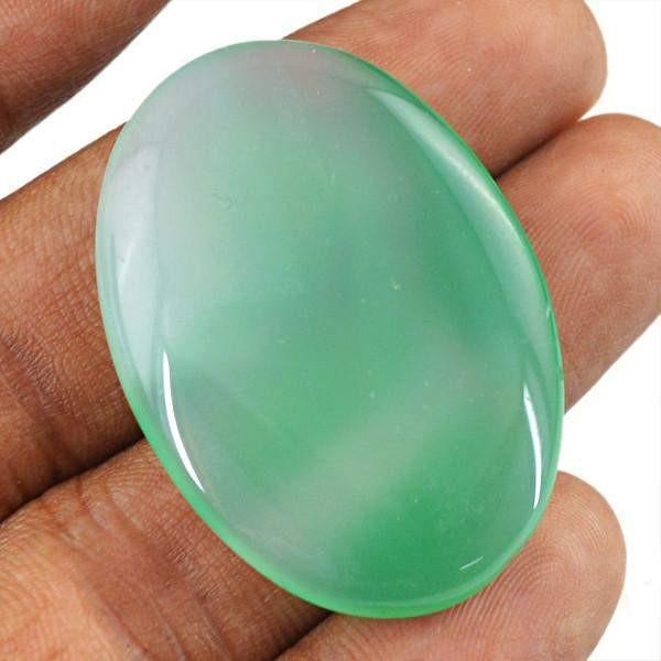gemsmore:Natural Untreated Green Onyx Oval Shape Gemstone