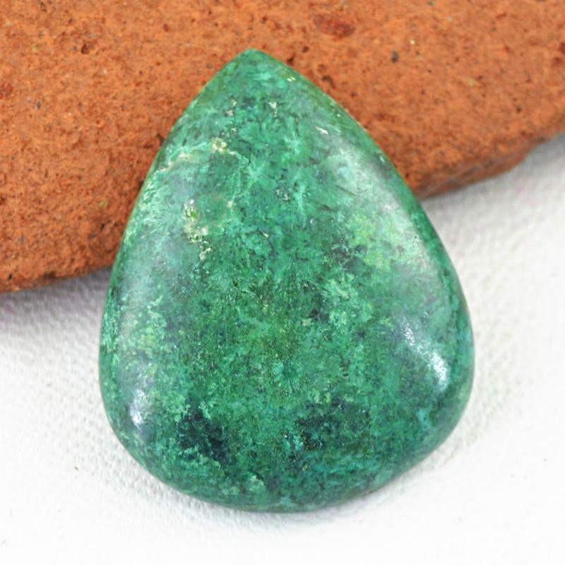 gemsmore:Natural Untreated Green Verdite Pear Shape Gemstone