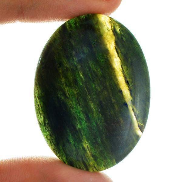 gemsmore:Natural Untreated Healing Palm Green Jade Gemstone