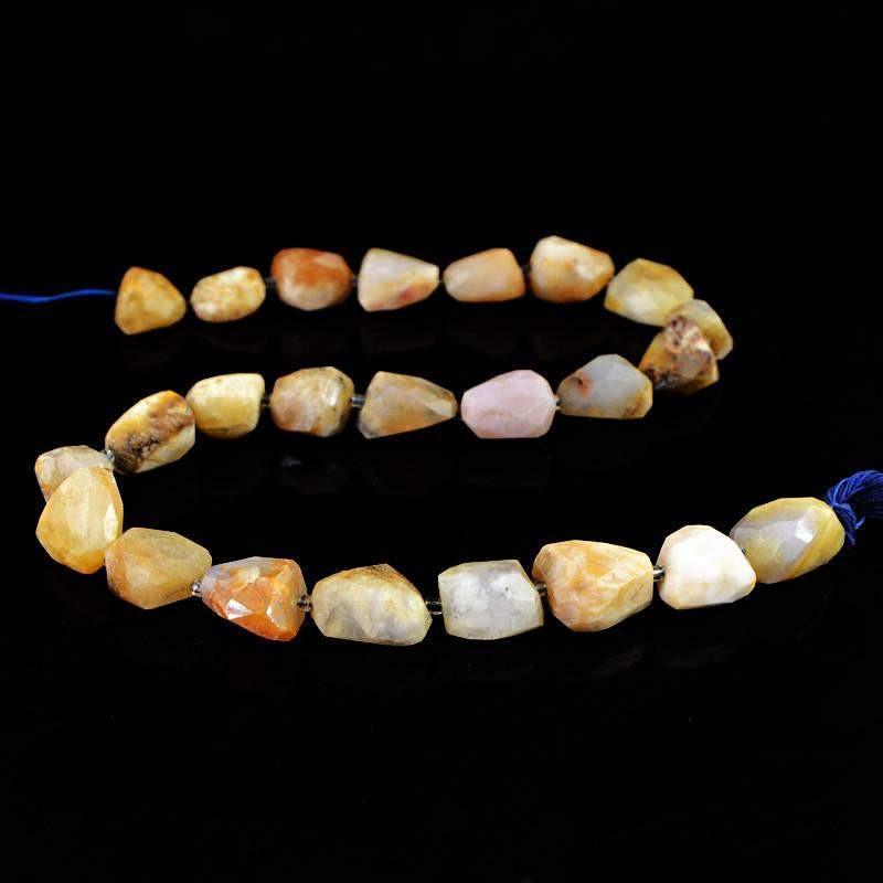 gemsmore:Natural Untreated Indian Opal Beads Strand