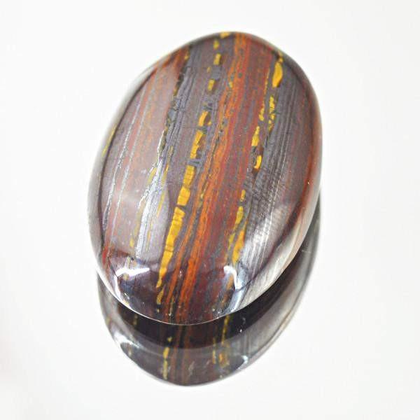 gemsmore:Natural Untreated Iron Tiger Eye Oval Shape Gemstone
