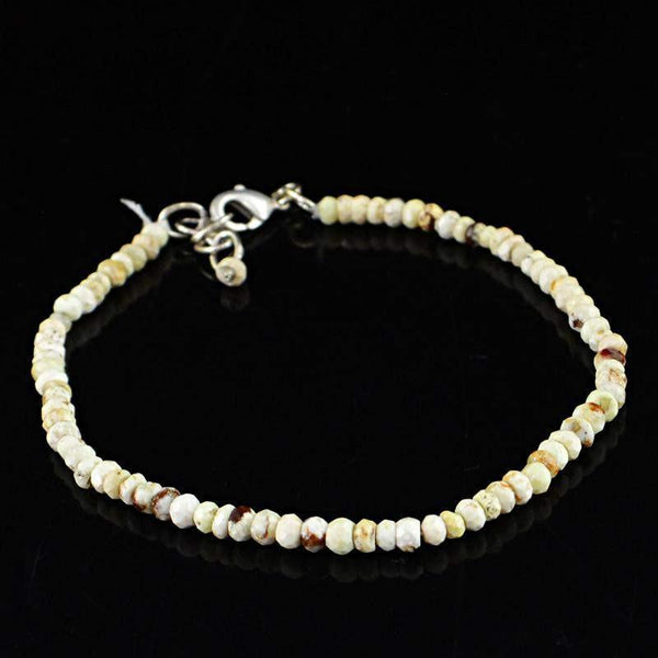 gemsmore:Natural Untreated Jasper Bracelet Round Shape Faceted Beads