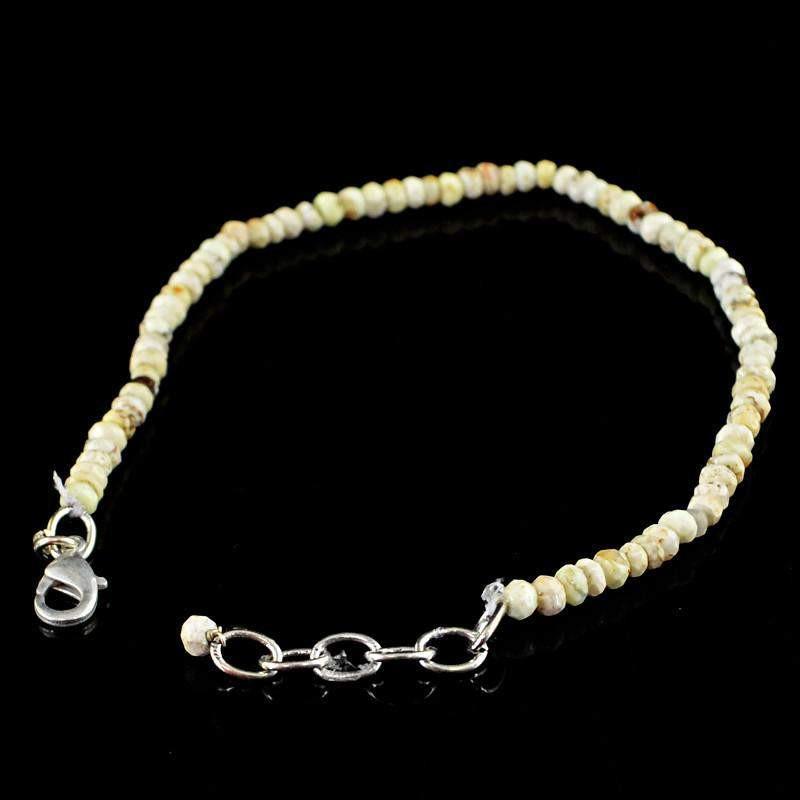 gemsmore:Natural Untreated Jasper Bracelet Round Shape Faceted Beads