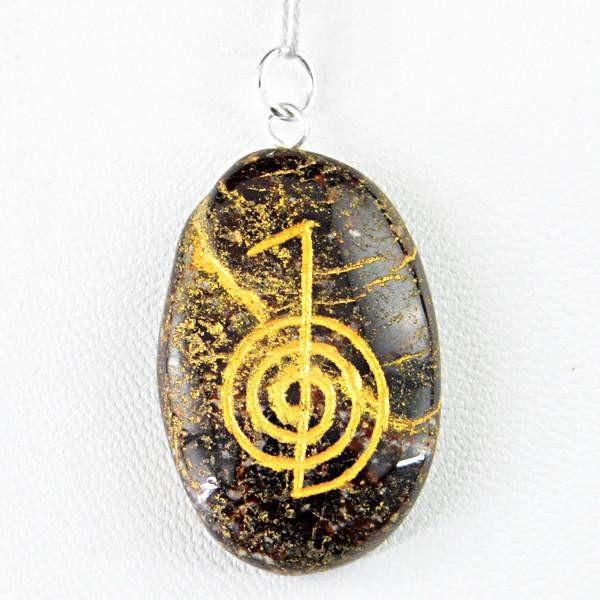 gemsmore:Natural Untreated Jasper Chakra Gemstone Pendant