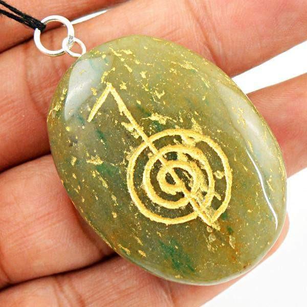 gemsmore:Natural Untreated Jasper Chakra Healing Gemstone Pendant