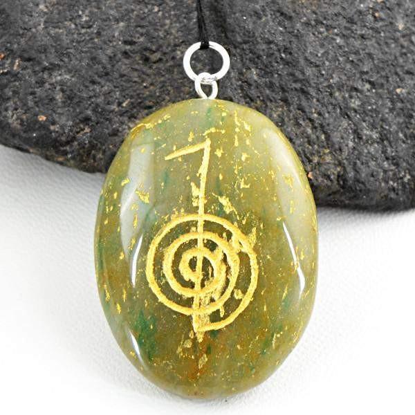 gemsmore:Natural Untreated Jasper Chakra Healing Gemstone Pendant