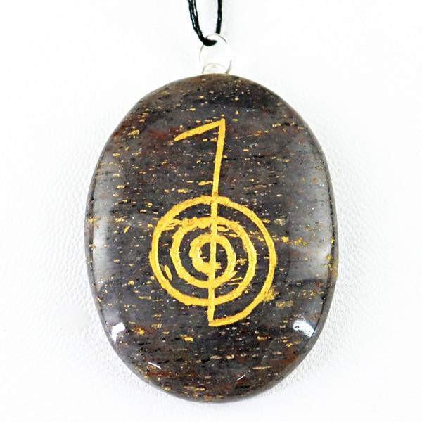 gemsmore:Natural Untreated Jasper Chakra Reiki Healing Gemstone Pendant