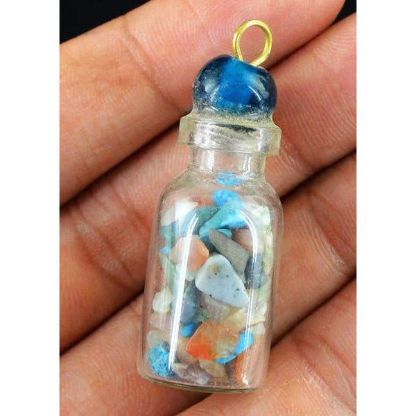 gemsmore:Natural Untreated Mix Gemstone Pure Healing Pendant