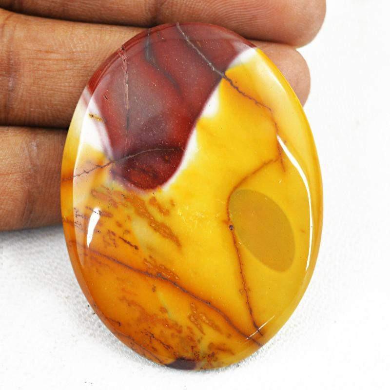 gemsmore:Natural Untreated Mookaite Oval Shape Gemstone