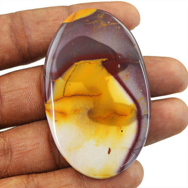 gemsmore:Natural Untreated Mookaite Oval Shape Gemstone