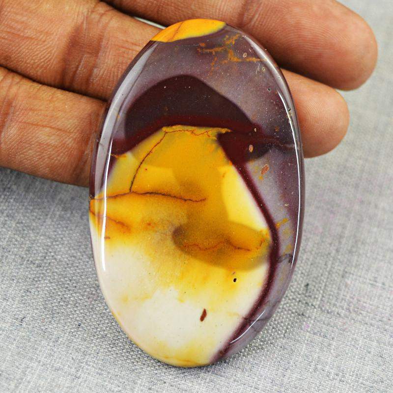 gemsmore:Natural Untreated Mookaite Oval Shape Gemstone