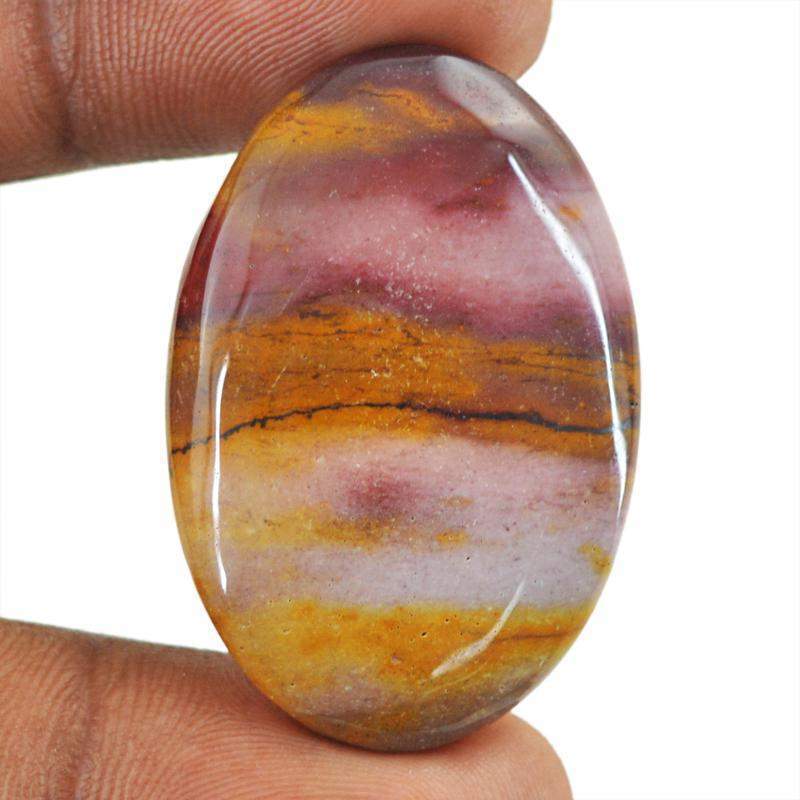 gemsmore:Natural Untreated Mookaite Oval Shape Gemstone