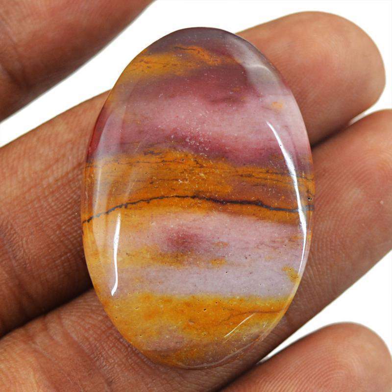 gemsmore:Natural Untreated Mookaite Oval Shape Gemstone