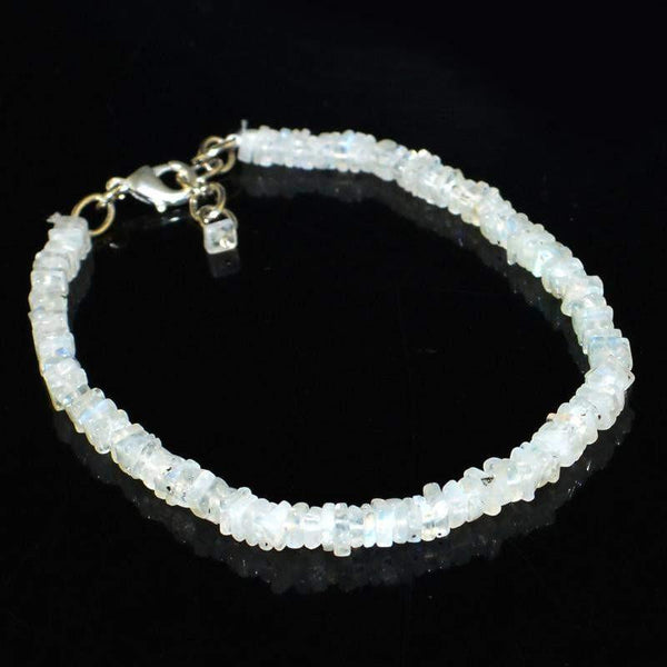 gemsmore:Natural Untreated Moonstone Beads Bracelet