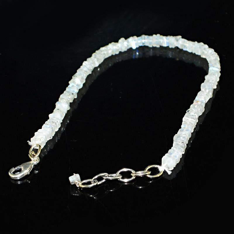 gemsmore:Natural Untreated Moonstone Beads Bracelet