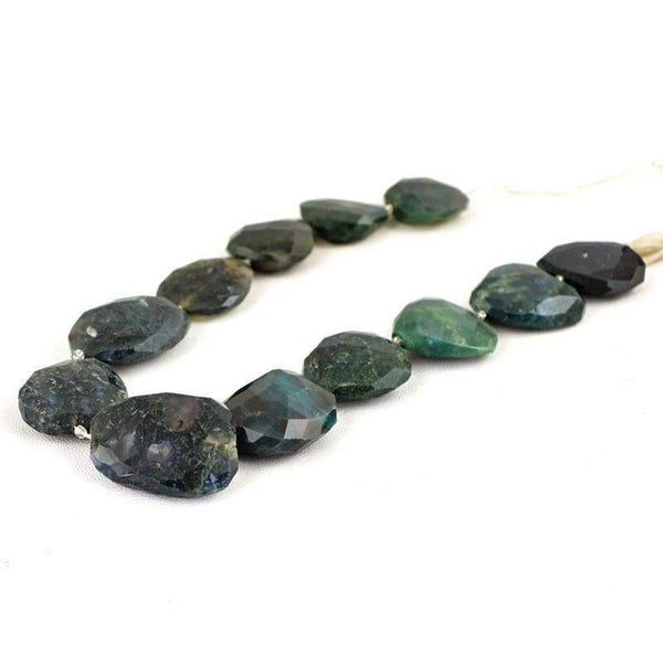 gemsmore:Natural Untreated Moss Agate Beads Strand