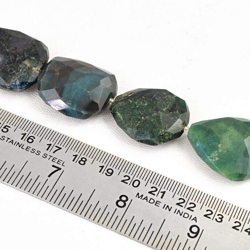 gemsmore:Natural Untreated Moss Agate Beads Strand