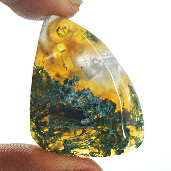 gemsmore:Natural Untreated Moss Agate Loose Gemstone