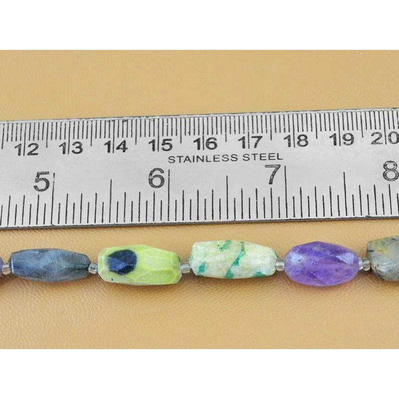 gemsmore:Natural Untreated Multi Gemstone Faceted Beads Strand