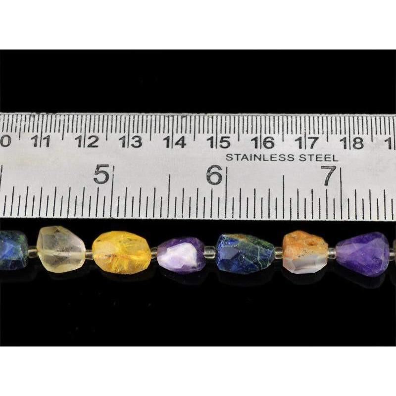 gemsmore:Natural Untreated Multi Gemstone Faceted Beads Strand