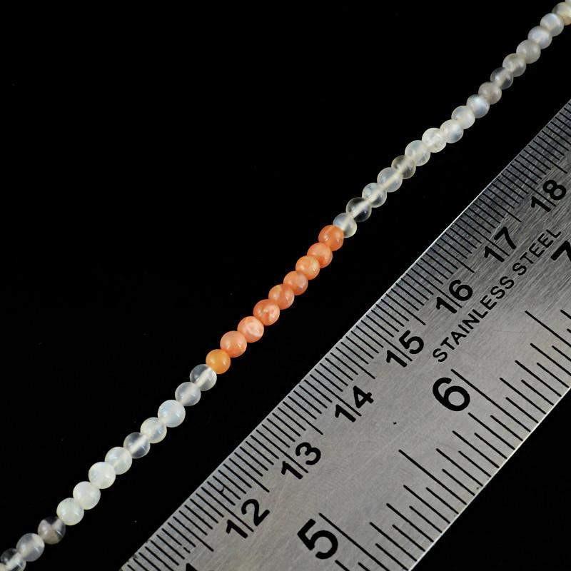 gemsmore:Natural Untreated Multicolor Moonstone Strand Round Shape Drilled Beads