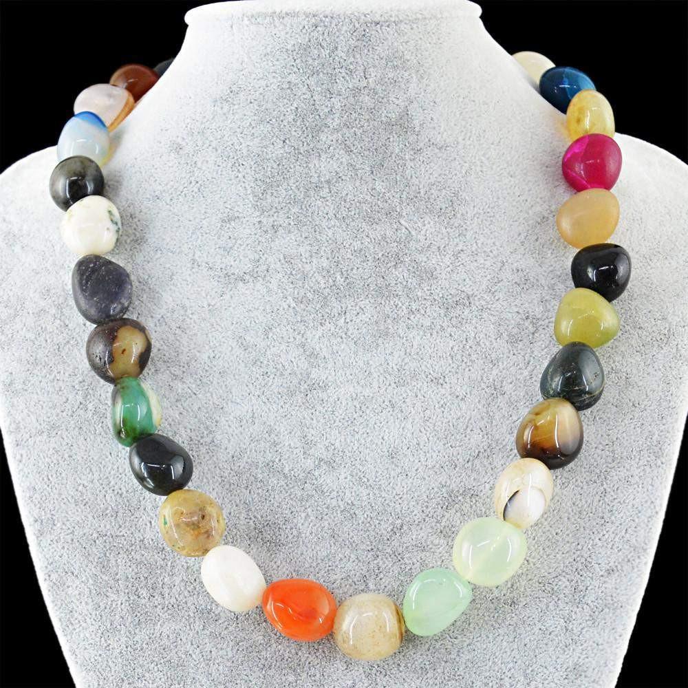 gemsmore:Natural Untreated Multicolor Multi Gemstone Beads Necklace