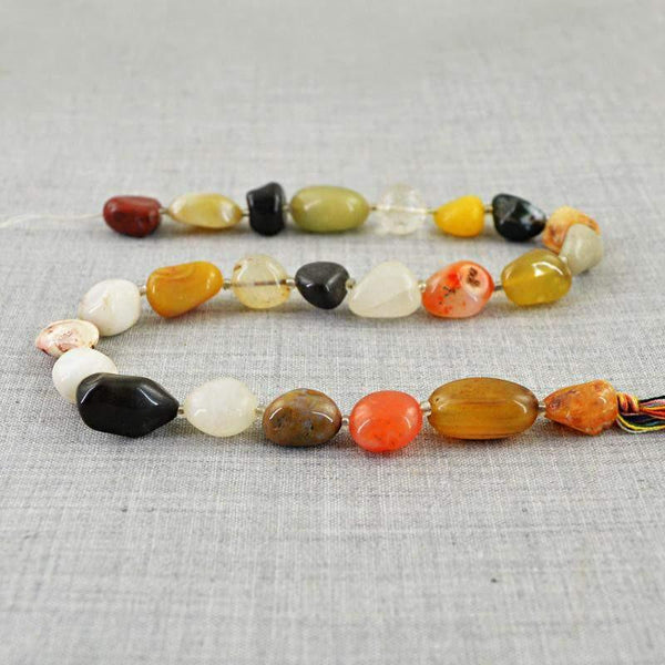 gemsmore:Natural Untreated Multicolor Multi Gemstone Drilled Beads Strand