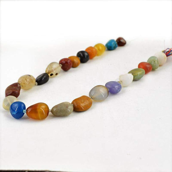 gemsmore:Natural Untreated Multicolor Multi Gemstone Drilled Beads Strand