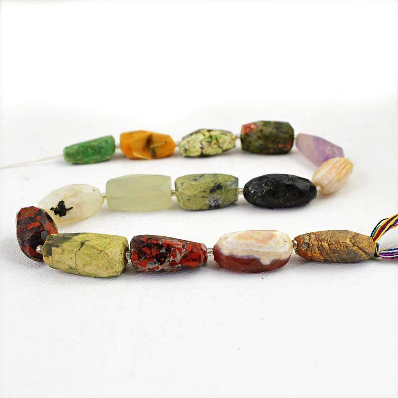 gemsmore:Natural Untreated Multicolor Multi Gemstone Faceted Beads Strand