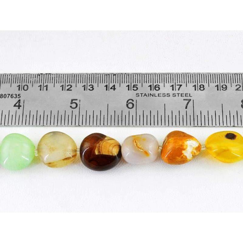gemsmore:Natural Untreated Multicolor Onyx Drilled Beads Strand