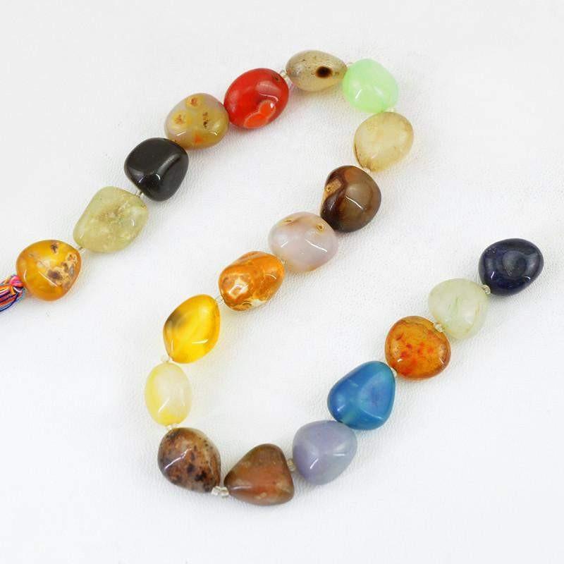 gemsmore:Natural Untreated Multicolor Onyx Drilled Beads Strand