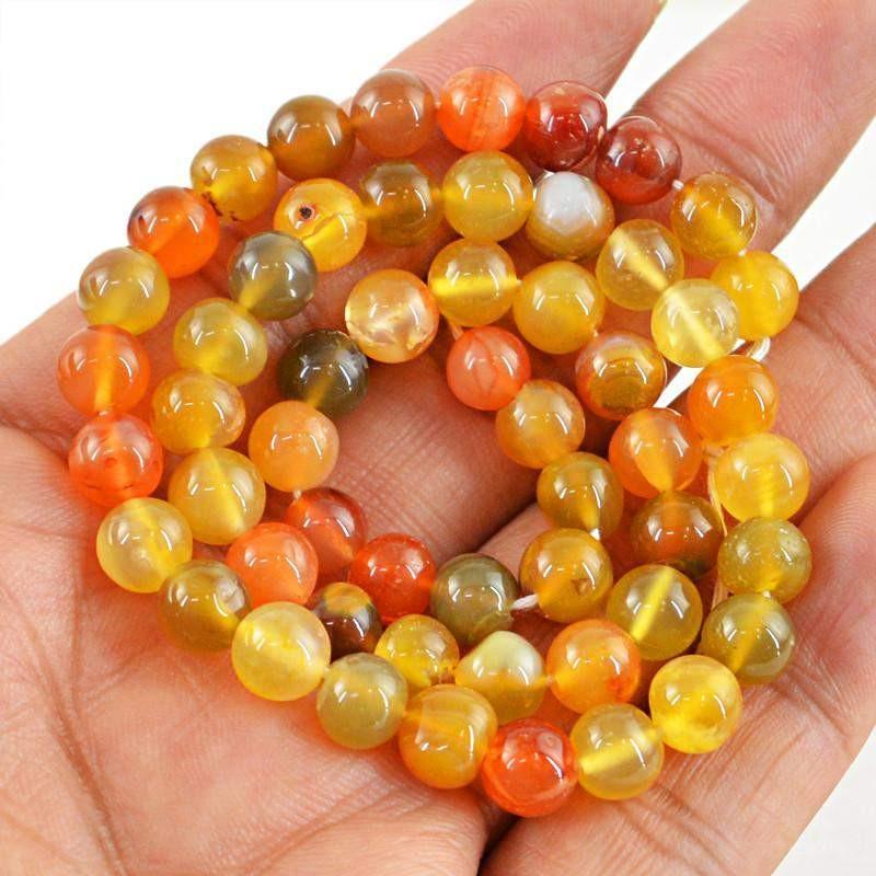 gemsmore:Natural Untreated Multicolor Onyx Strand Round Drilled Beads