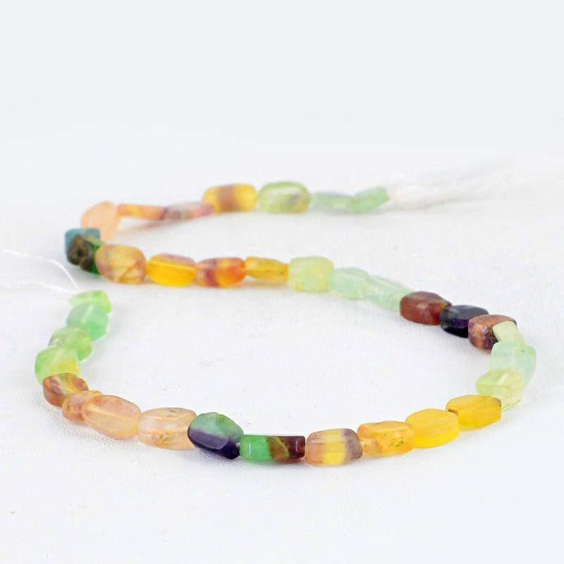 gemsmore:Natural Untreated Mutlicolor Fluorite Beads Strand