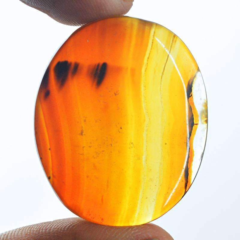 gemsmore:Natural Untreated Onyx Gemstone - Oval Shape