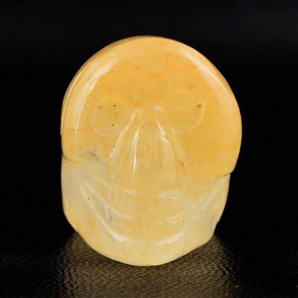 gemsmore:Natural Untreated Orange Aventurine Carved Skull Gemstone