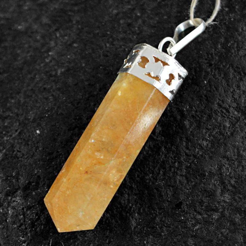 gemsmore:Natural Untreated Orange Aventurine Healing Point Pendant