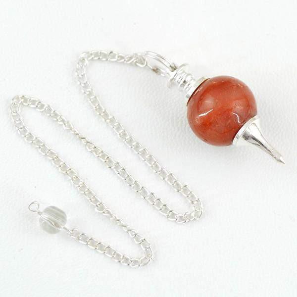 gemsmore:Natural Untreated Orange Aventurine Reiki Healing Pendulum